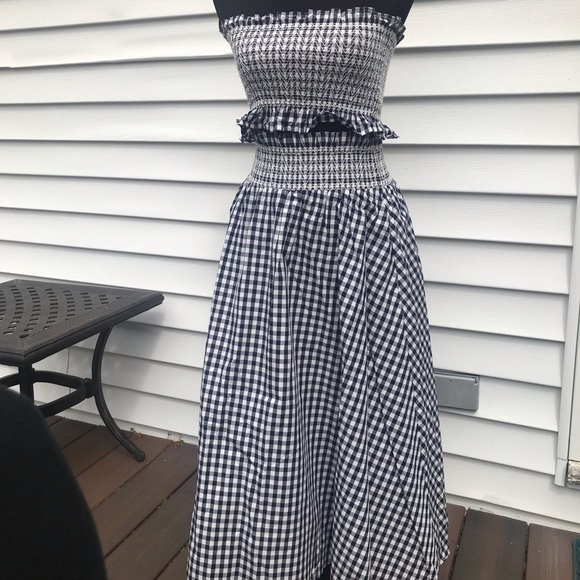 zara gingham skirt set